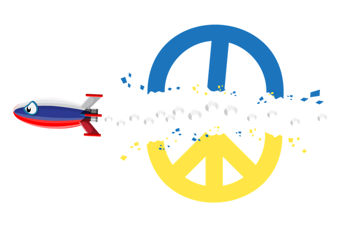 War between Russia and Ukraine Illustration