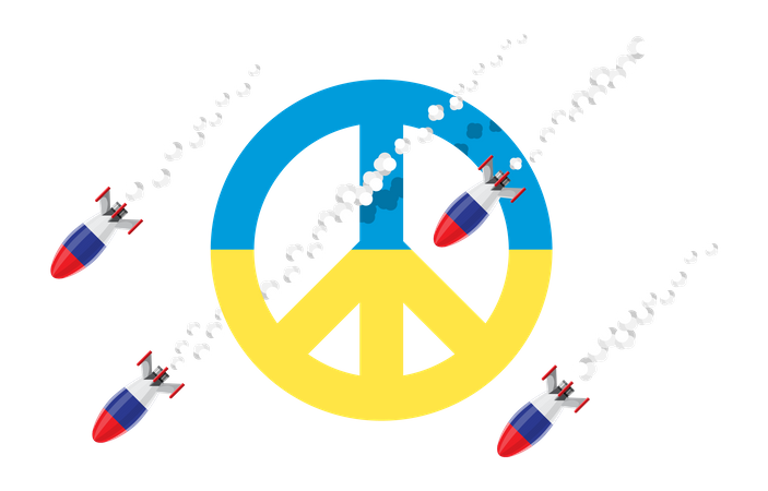 War between Russia and Ukraine  Illustration