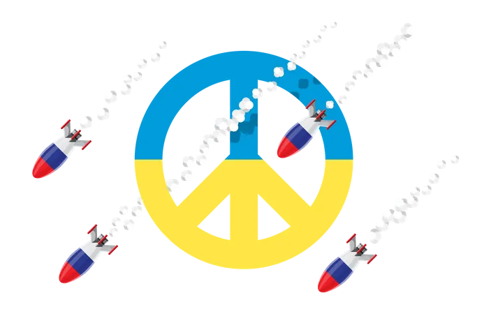 War between Russia and Ukraine  Illustration