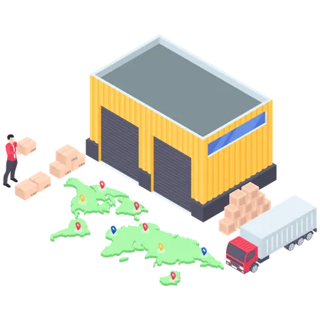 Warehouse and Delivery Location  Illustration
