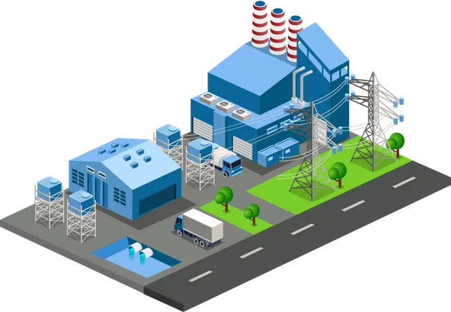 Warehouse and factory  Illustration