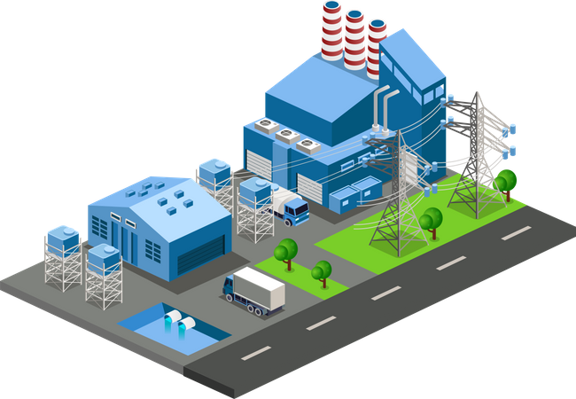 Warehouse and factory  Illustration