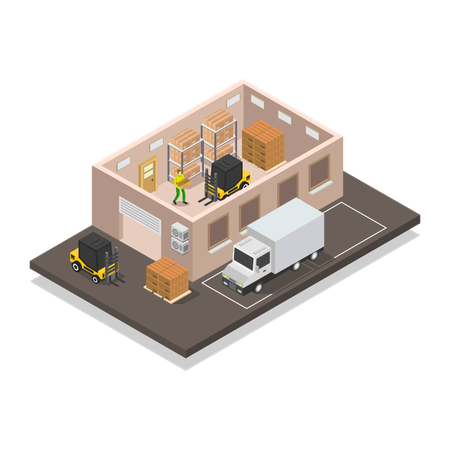 Warehouse Building  Illustration