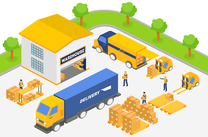 Warehouse company  Illustration