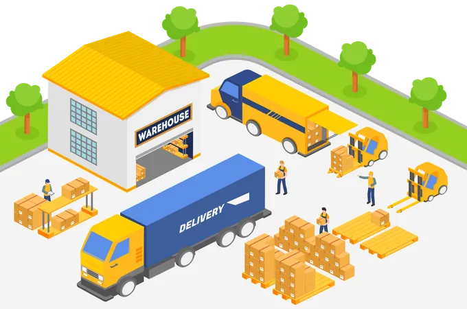 Warehouse company  Illustration