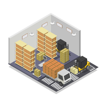 Warehouse Interior  Illustration