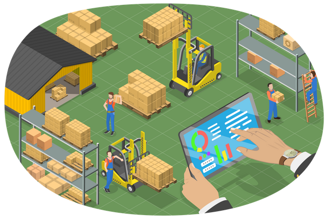 Warehouse Management Software Illustration