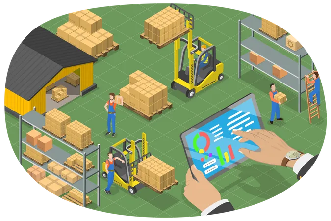 Warehouse Management Software Illustration