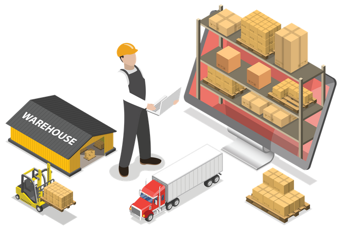 Warehouse Management System Illustration
