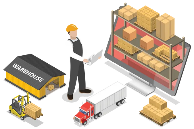 Warehouse Management System Illustration
