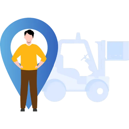 Warehouse manager sorting delivery locations Illustration