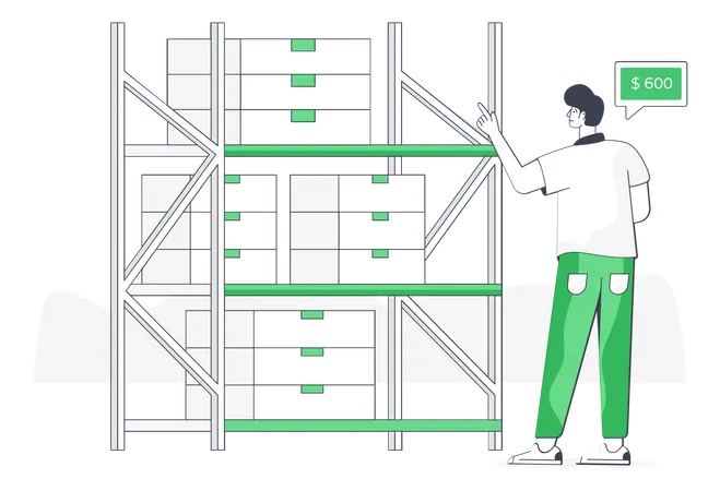Warehouse Shelves Illustration