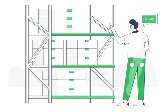 Warehouse Shelves  Illustration