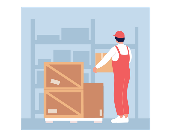 Warehouse Worker  Illustration