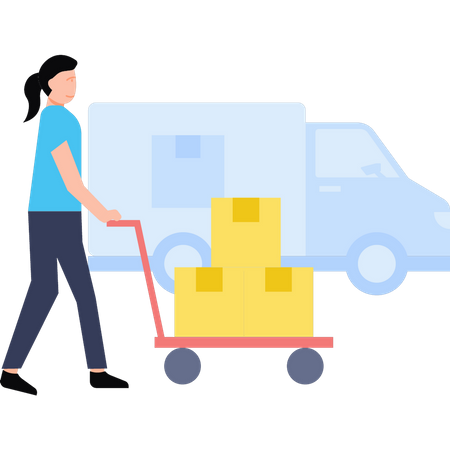 Warehouse worker loading shipment  Illustration