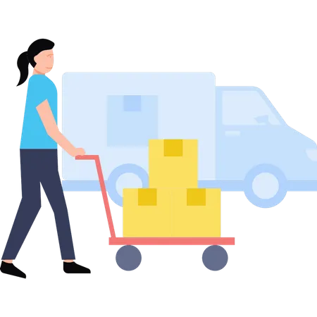 Warehouse worker loading shipment  Illustration