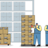 illustration warehouse forklift