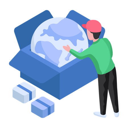 Weltweite Lieferung von Waren  Illustration