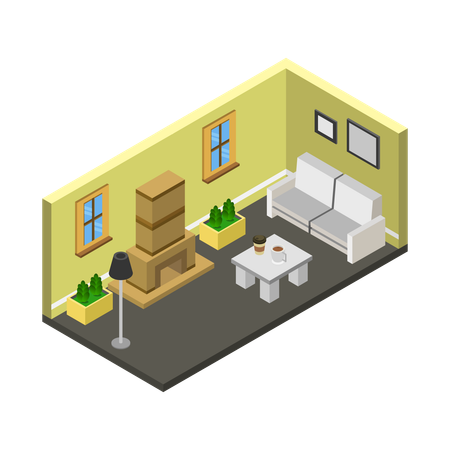 Warm interior  Illustration