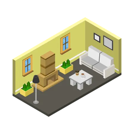Warm interior  Illustration