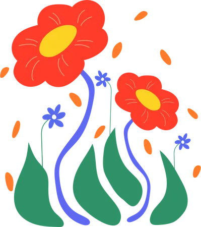 Warm Orange Flower Burst  Illustration