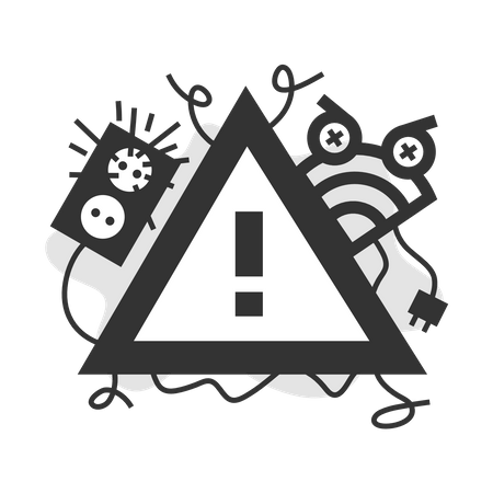 Warning Connection Error  Illustration