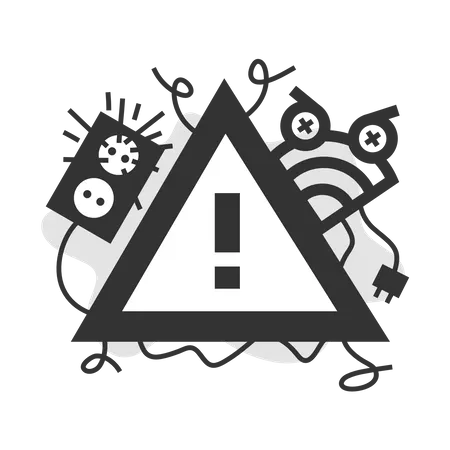 Warning Connection Error  Illustration