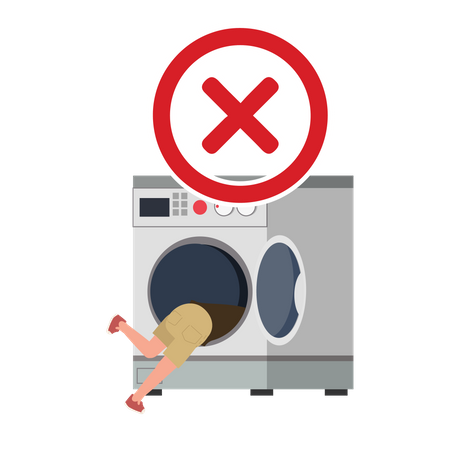 Warning do not climb in washing machine Illustration