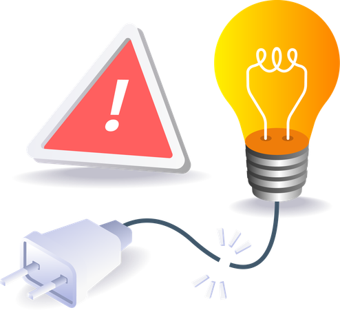 電源ケーブル破損の警告  イラスト