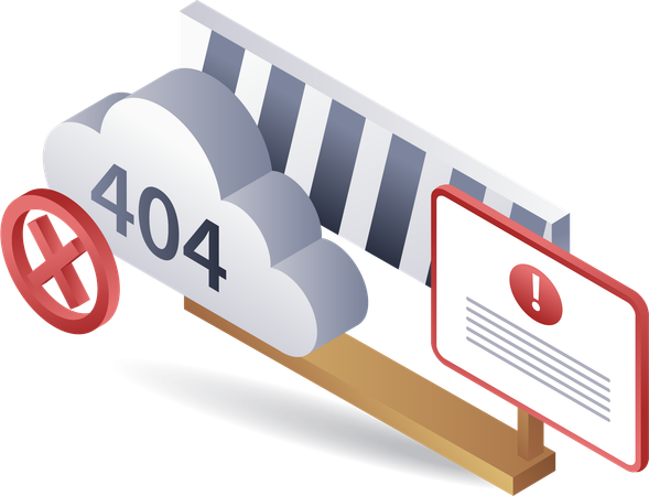 Warning symbol cloud repair error code 404 system technology  일러스트레이션