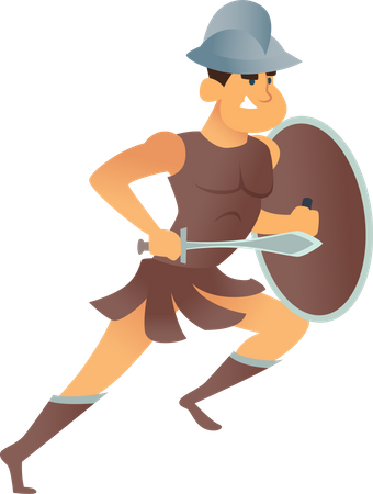 Warrior Holding Swords  Illustration