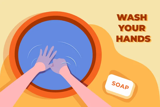 Wash Your Hands With Soap Illustration
