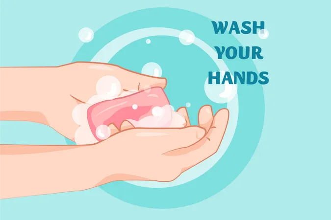 Wash Your Hands with Soap  Illustration