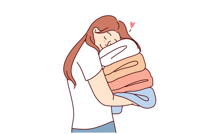 Washed clothes are arranged properly  イラスト