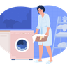 illustration washing clothes