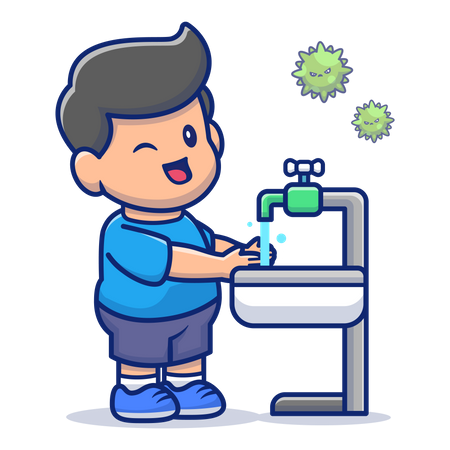 Washing hands during coronavirus Illustration