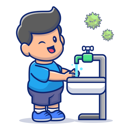 Washing hands during coronavirus  Illustration