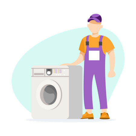 Washing machine repairman  Illustration