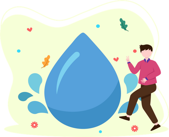 Wasser sparen  Illustration