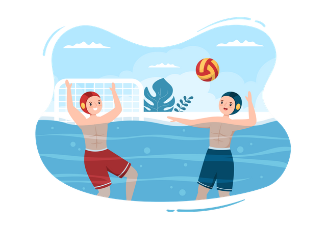 Wasserball-Sportler  Illustration