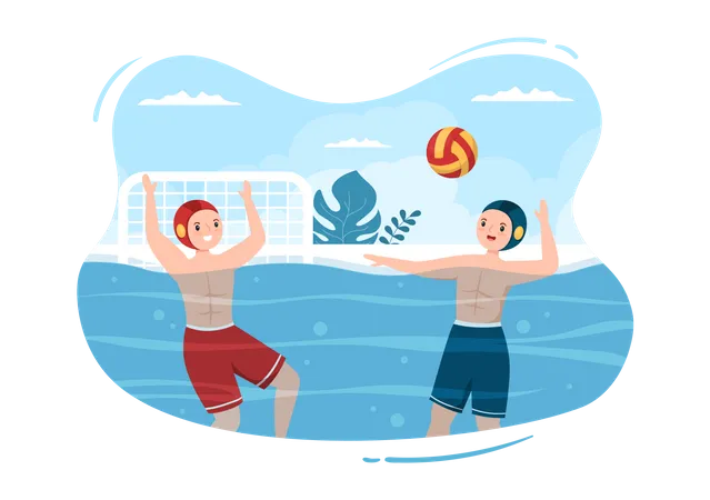 Wasserball-Sportler  Illustration