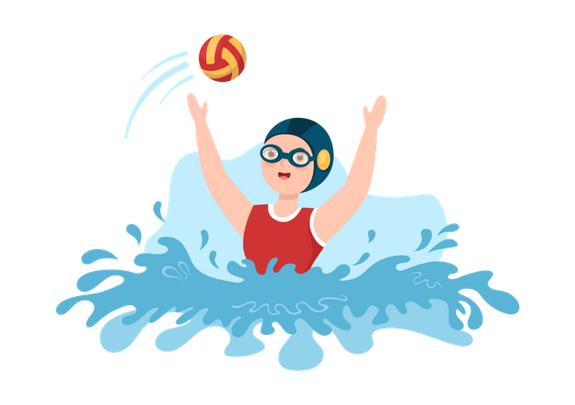 Wasserball-Sportspieler im Schwimmbad  Illustration