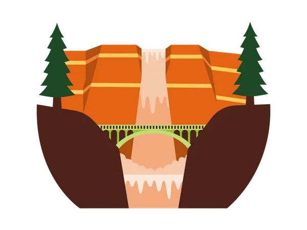 Wasserfall vom Grand Canyon  Illustration