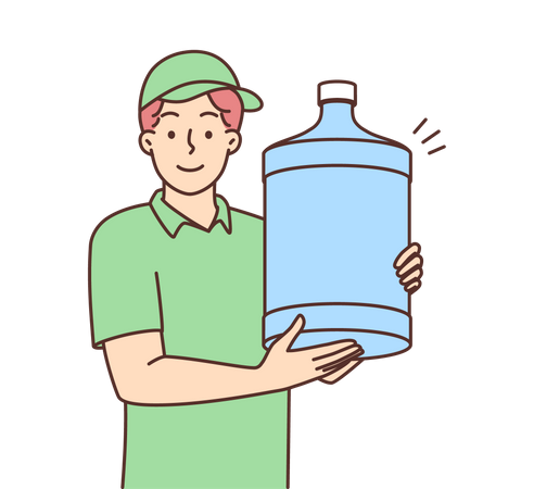 Wasserflasche halten  Illustration