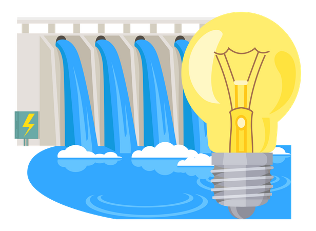 Wasserkraftprojekt  Illustration