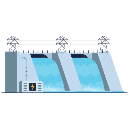 Wasserkraftwerk  Illustration