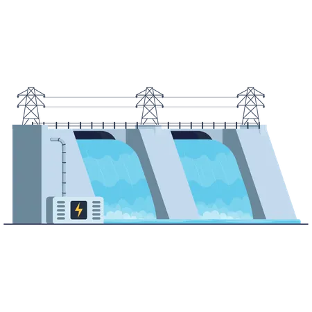 Wasserkraftwerk  Illustration