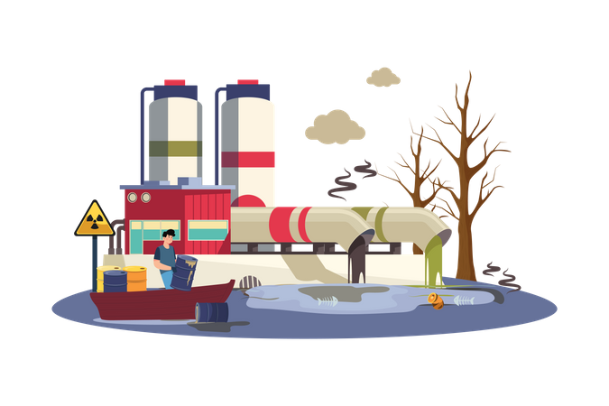 Wasserverschmutzung  Illustration