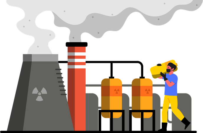 Waste chemical factories  Illustration