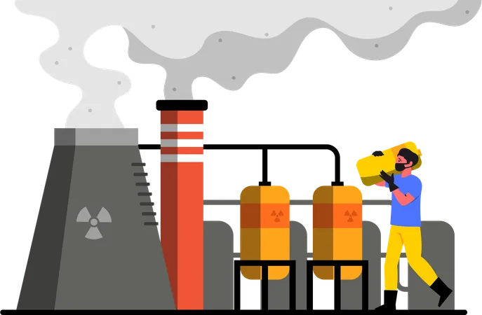 Waste chemical factories  Illustration